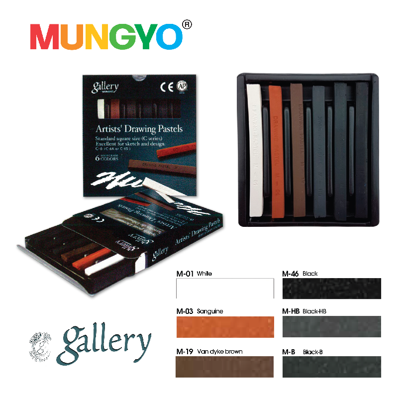 Mungyo Gallery Artist Soft Oil Pastel, White, Box of 6